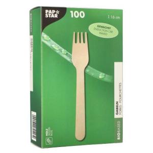 Holz-Gabeln 'pure', gewachst, Länge: 160 mm PAPSTAR 89117 (4002911891179)