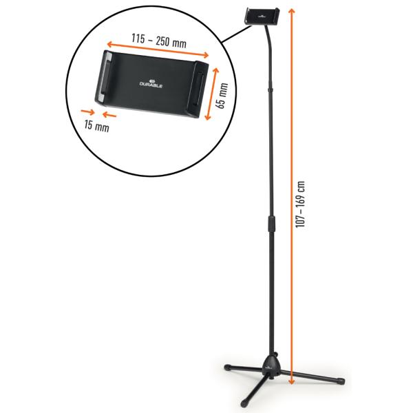 Tablet-Standhalterung TWIST FLOOR, schwarz DURABLE 894201 (4005546738154)