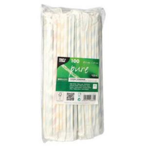Papier-Trinkhalm 'Stripes', 200 mm, farbig sortiert PAPSTAR 88702 (4002911466605)