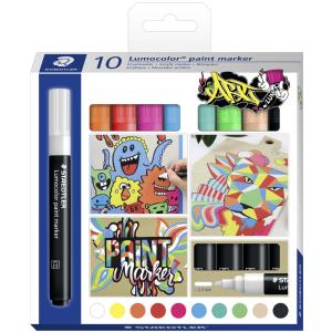 Acrylmarker Lumocolor paint marker, 10er Etui STAEDTLER 349 C10 (4007817087732)