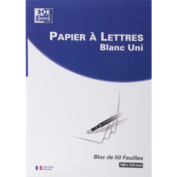 Briefblock, DIN A5, blanko, weiß Oxford 100100096 (3020123277124)
