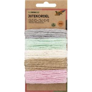 Folia Kordel Jute Farbig Rauh Grau, Hellgrün, Creme, Beige, Rosa 2,0 Mm X 5x 4,0 M 12731 (4001868106466)