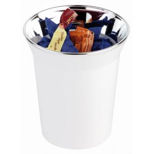 Tischabfall-/ Besteckbehälter TOP CHROME, weiß APS 25 (4004133000254)