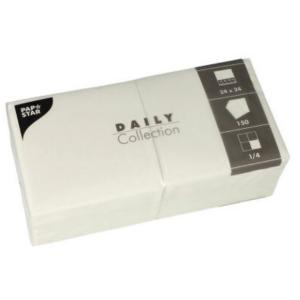 Cocktail-Servietten, 240 x 240 mm, 2-lagig, weiß PAPSTAR 82554 (4002911825549)