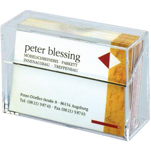 Visitenkarten-Box, Hartplastik, glasklar, mit Deckel sigel VA110 (4004360934261)