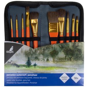 Aquarell-Pinsel-Set, 10-teilig, im Etui kangaro K-840002 (8712127116190)