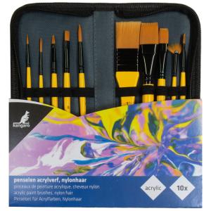 Acryl-Pinsel-Set, 10-teilig, im Etui kangaro K-840003 (8712127116206)
