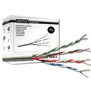 Installationskabel Kat.5e, U/ UTP, 100 m Ring, grau DIGITUS DK-1511-V-1-1 (4016032363804)