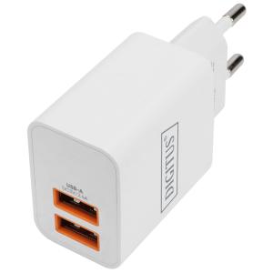 USB-Ladegerät, 2x USB-A, 15, 5 Watt, weiß DIGITUS DA-10061 (4016032482673)