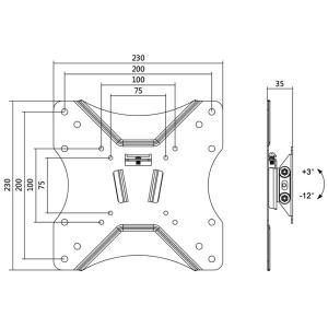 TV-Wandhalterung, neigbar, für 58, 42 - 106, 68 cm LogiLink BP0005 (4052792042528)