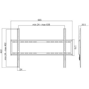 TV-Wandhalterung, flach, für 96, 98 - 177, 8 cm LogiLink BP0038 (4052792046366)