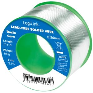 Lötdraht, Durchmesser: 0, 56 mm, 0, 7% Kupfer, 100 g LogiLink SA0003 (4052792054347)