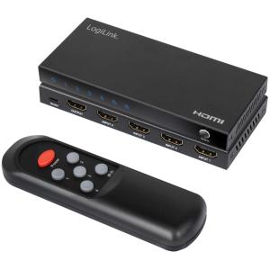 4K/ 60 Hz HDMI Switch, 4-fach, schwarz LogiLink HD0056 (4052792066951)
