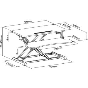 Sitz-Steh Workstation mit Tastaturablage, elektrisch LogiLink EO0054 (4052792071474)