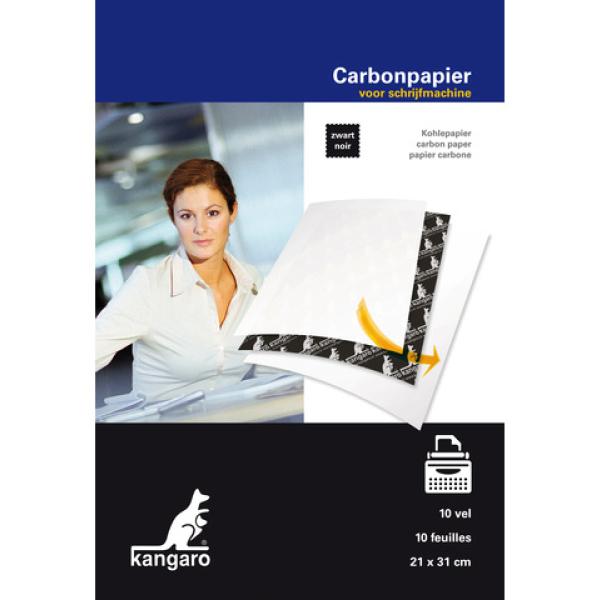 Kohlepapier, DIN A4+, 100 Blatt, schwarz kangaro K-7800492 (8712127154000)