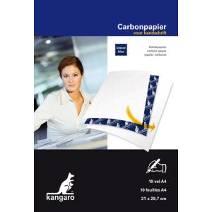 Durchschreibepapier, DIN A4, 10 Blatt, blau kangaro K-7900086 (8712127153959)
