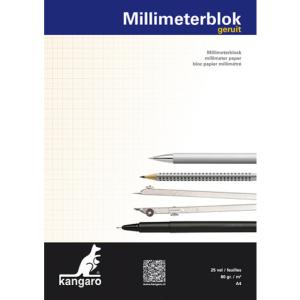 Millimeterpapier-Block, DIN A4, 80 g/ qm, 25 Blatt kangaro K-5594 (8712127008020)