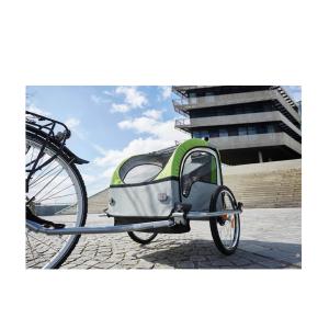 Kinder-Fahrradanhänger Komfort, schwarz / grün FISCHER 86388 (4008153863882)