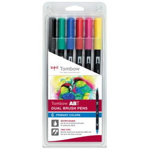 Tombow Doppelfasermaler 'ABT DUAL BRUSH PEN', Primärfarben TOMBOW ABT-6P-1 (4003198104013)