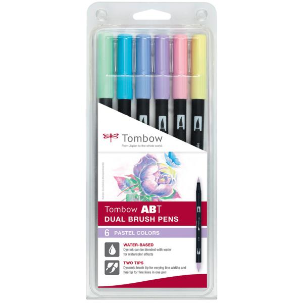 Tombow Doppelfasermaler 'ABT DUAL BRUSH PEN', Pastellfarben TOMBOW ABT-6P-2 (4003198104044)