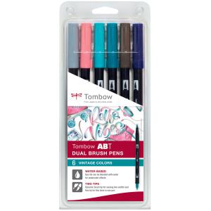 Tombow Doppelfasermaler 'ABT DUAL BRUSH PEN', 6er Set Vintage TOMBOW ABT-6P-5 (4003198104839)
