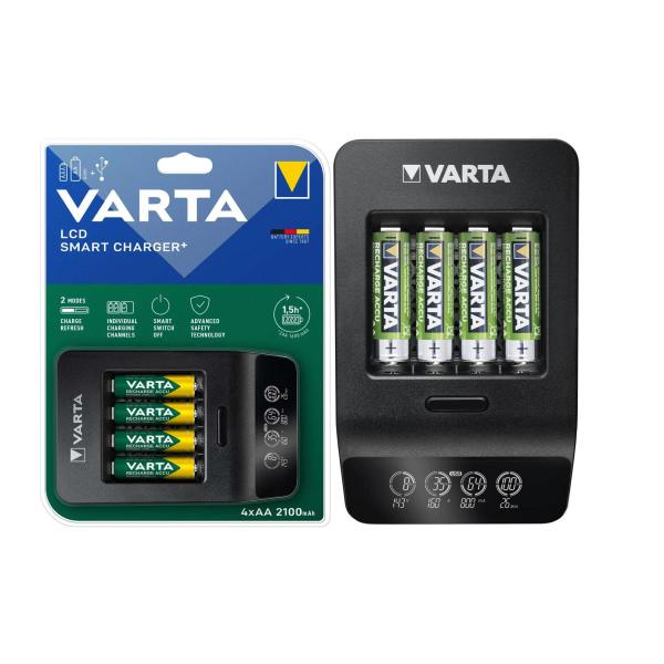 Ladegerät LCD Smart Charger+, inkl. 4x Mignon AA Akkus VARTA 57684101441 (4008496988242)