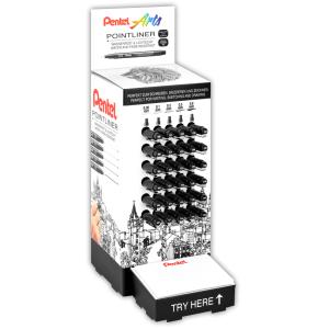 Permanent Fineliner Pointliner, Thekendisplay Pentel S20P-30E (5011433054183)