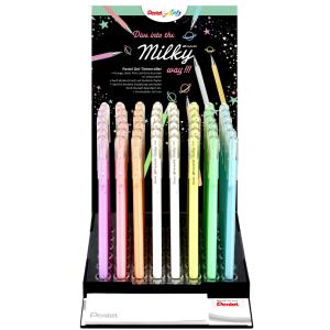 Gel-Tintenroller Hybrid Milky, Pastell, 48er Display Pentel K108P-4E (4016284345238)