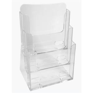 Tisch-Prospekthalter, A4 hoch, 3 Fächer, glasklar EXACOMPTA 74158D (9002493108936)
