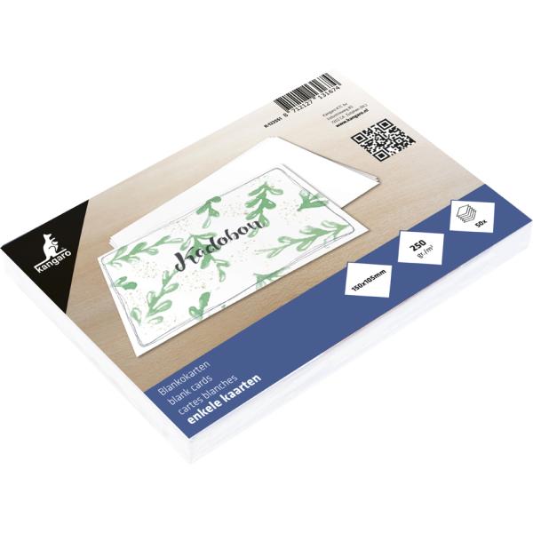 Briefkarte, 250 g/ qm, 105 x 150 mm, weiß kangaro K-122551 (8712127131674)
