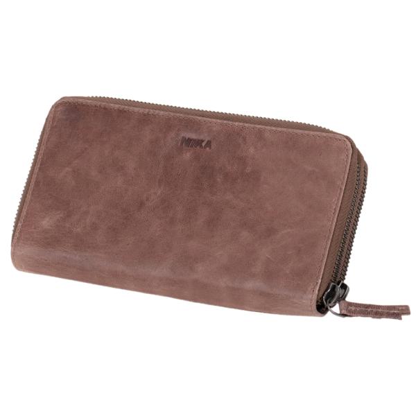 Damengeldbörse, aus Leder, Farbe: grau-braun MIKA 42174 (4021068421749)