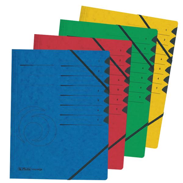 Ordnungsmappe easyorga, A4, Karton, 7 Fächer, rot herlitz 300002777 (4008110314372)