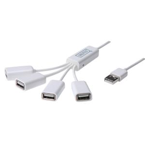 USB 2.0 Kabel Hub, 4 Port, weiß DIGITUS DA-70216 (4016032284062)