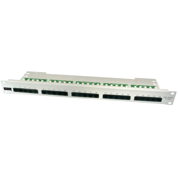 19' ISDN Patch Panel Kat. 3, 25 x RJ45, 1 HE DIGITUS DN-91325-1 (4016032269007)