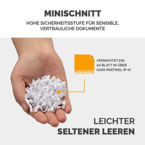 Fellowes Powershred Lx220 Aktenvernichter Mit Partikelschnitt P-4, 4 X 12 Mm, Bis 12 Blatt, Schwarz 5502601 (00438597638
