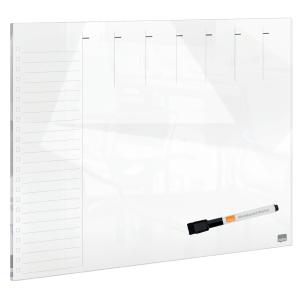 Glas-Wochenplaner Glas, (B)560 x (T)430 mm, weiß nobo 1915602 (5028252620925)
