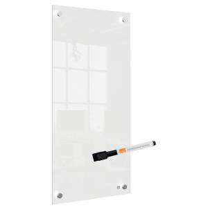 Glas-Notiztafel, (B)300 x (H)600 mm, weiß nobo 1915603 (5028252620932)