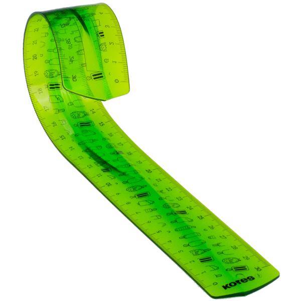 Flachlineal Elastik, 300 mm, aus Kunststoff, bruchfest Kores LIN42160 (9023800421609)