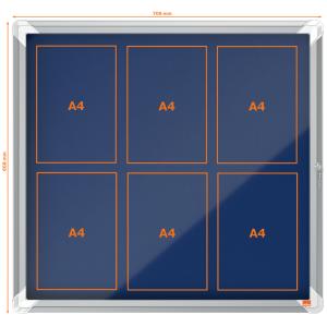 Schaukasten Premium Plus, Filz-Rückwand, 8 x A4, blau nobo 1915327 (5028252611497)