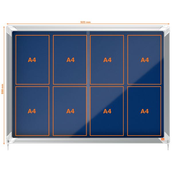 Schaukasten Premium Plus, Filz-Rückwand, 12 x DIN A4 nobo 1915337 (5028252611596)