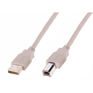 USB 2.0 Kabel, USB-A - USB-B Stecker, 3, 0 m, beige DIGITUS AK-300102-030-E (4016032282631)