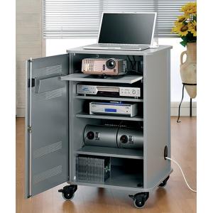 Multimedia Wagen, aus MDF, Metalltüren, 4 Regalböden nobo 1902339 (5028252236195)