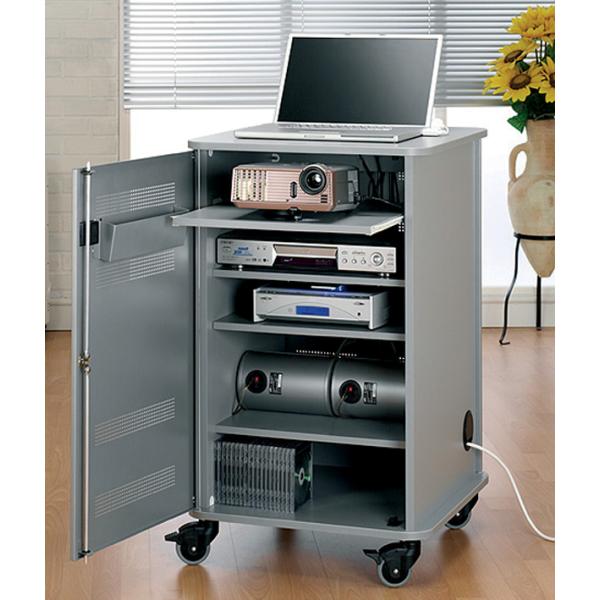Multimedia Wagen, aus MDF, Metalltüren, 4 Regalböden nobo 1902339 (5028252236195)