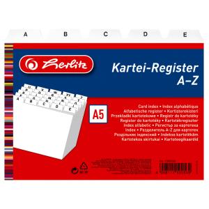 Karteiregister A - Z, PP, A6 quer, weiß, 24-teilig herlitz 100810042 (4008111500668)
