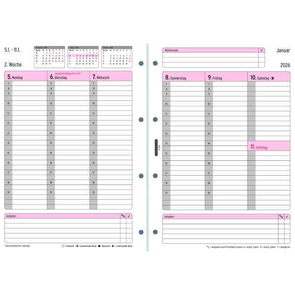 Wochenplan 2026, 1 Woche/ 2 Seiten, DIN A4 CHRONOPLAN 50706 (4004182088593)