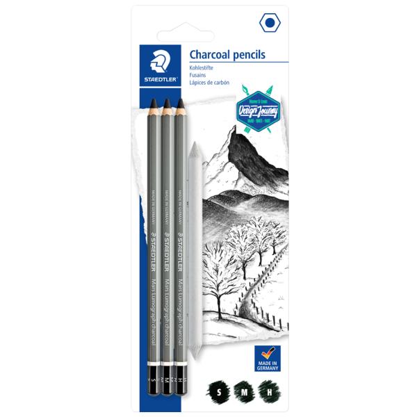 Kohlestift Mars Lumograph charcoal, 4er Blister STAEDTLER 100C SBK4 (4007817052075)