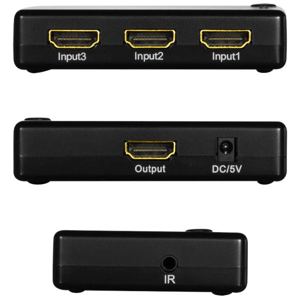 Full HD Small HDMI Switch, 3-fach, schwarz LogiLink HD0042 (4052792062403)