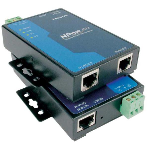 Serial Device Server, 2 Port, RS-232, Nport-5210 MOXA