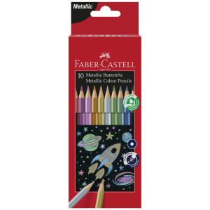 FABER-CASTELL Hexagonal-Buntstifte metallic, 10er Kartonetui Faber-Castell 201583 (4005402015832)