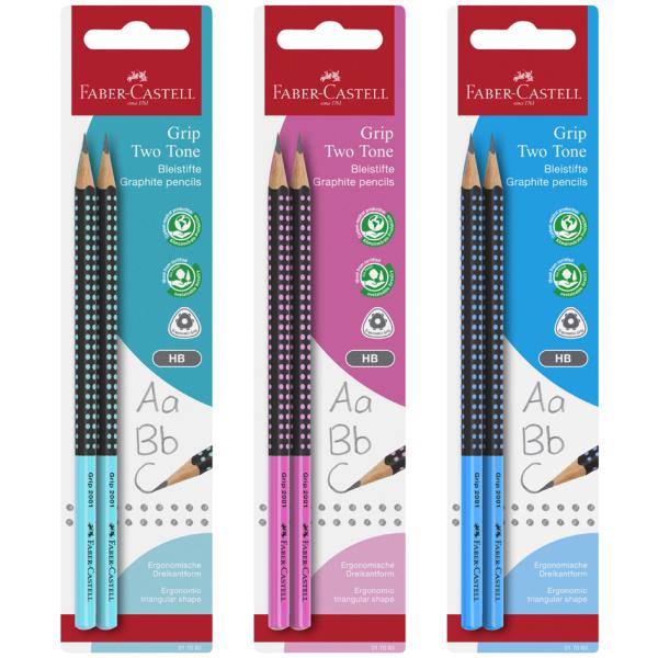 Bleistift Grip Two Tone 2x B Blisterkarte sortiert FABER CASTELL 517093 (4005405170934)